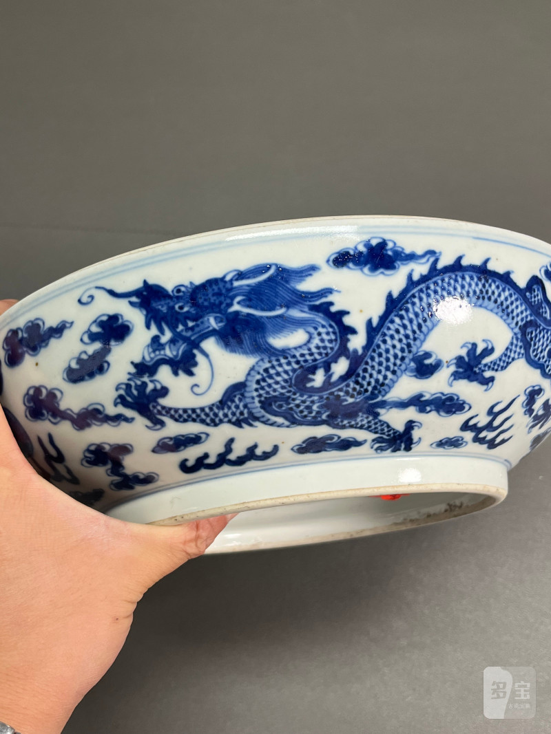清光绪  青花云龙纹大捧盒 - 图5